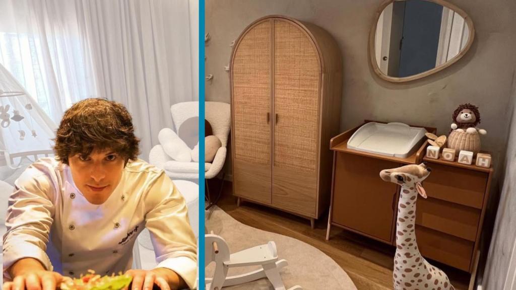 Fotomontaje de Jordi Cruz y una de las habitaciones de su casa