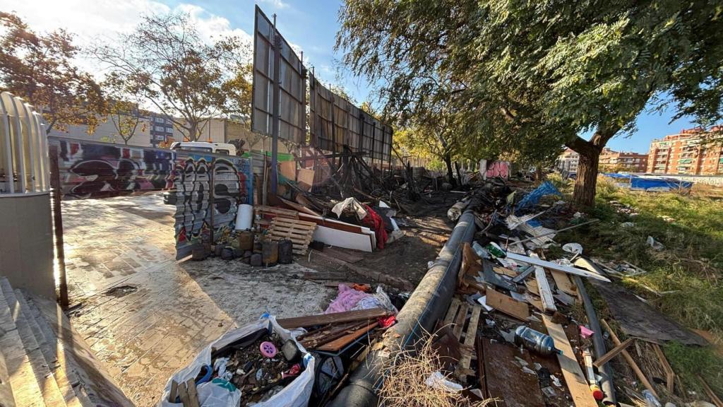 Assentament que ha quedat calcinat aquest dimarts al matí a prop del pont de Bac de Roda