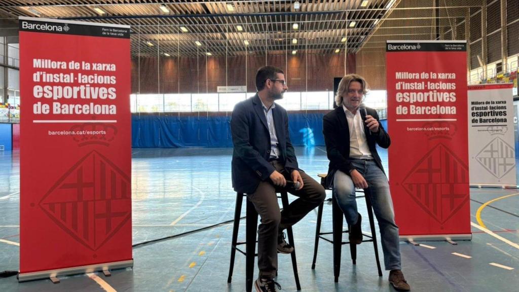 El Regidor d'Esports de l'Ajuntament de Barcelona, David Escudé, i el portaveu republicà, Jordi Castellana