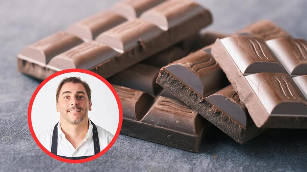 Jordi Roca y tableta de chocolate
