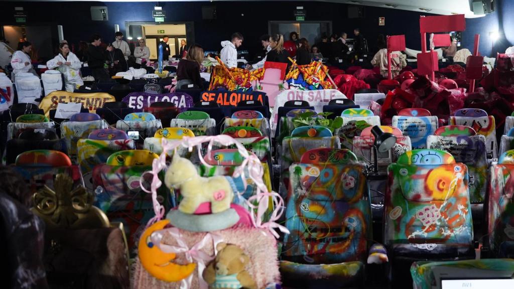 Intervenció artística en una de les sales de l’antic cinema Comèdia del passeig de Gràcia