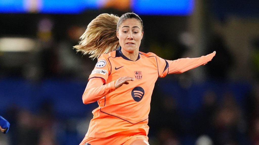 Laia Aleixandri en el Chelsea-Barça Femenino de la Champions League