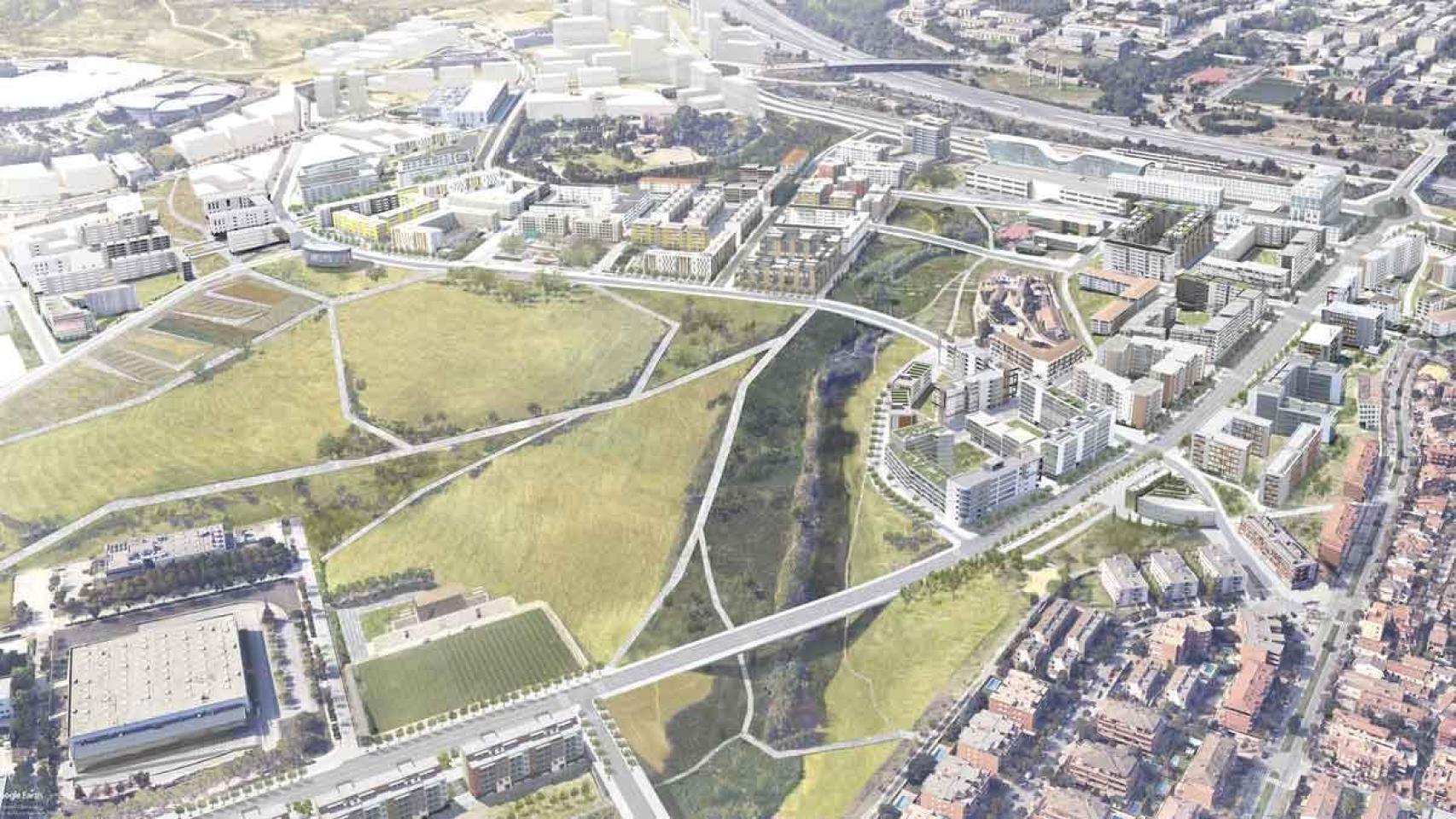 Recreación virtual de cómo será el Parc de l'Alba