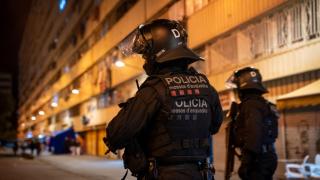 Mossos d'Esquadra durante el Pla Kanpai en Sant Adrià