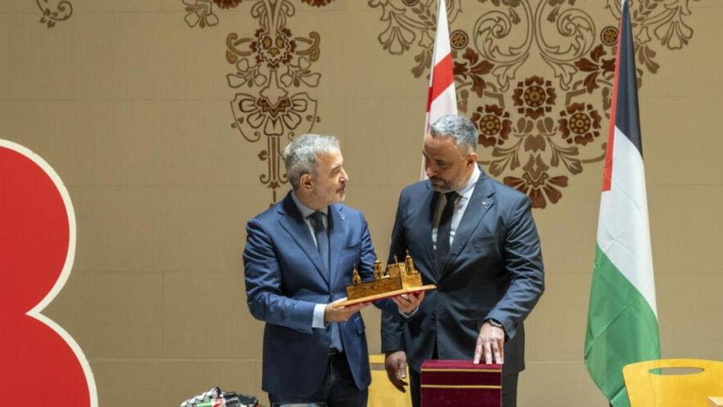 Los alcaldes de Barcelona y de Belén, Jaume Collboni y Maher Canawati