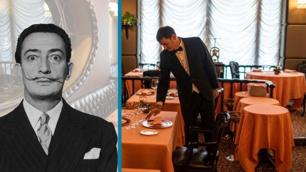 Montaje de Dalí con su restaurante favorito de Barcelona