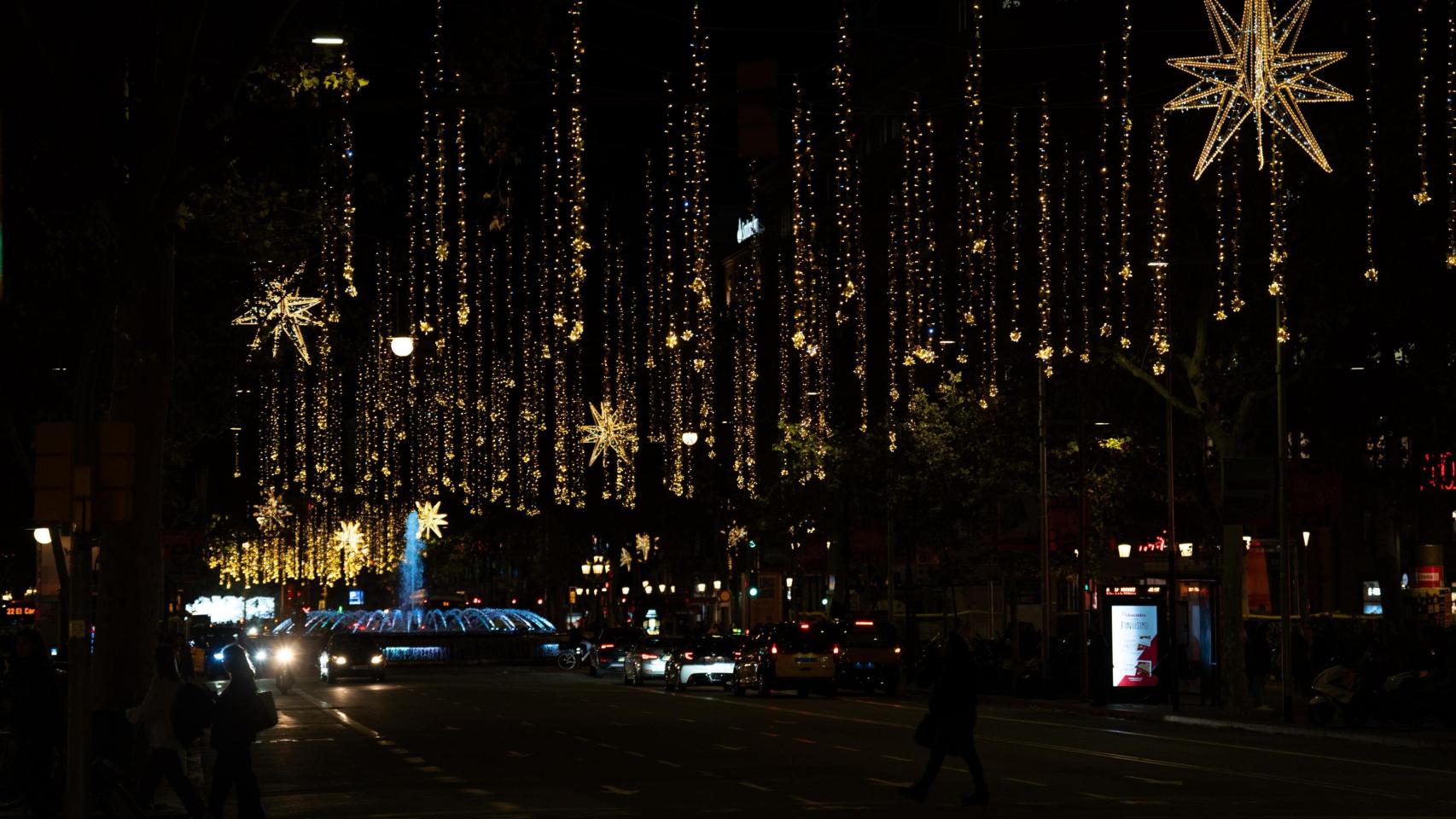 Luces de Navidad de paseo de Gràcia de Barcelona