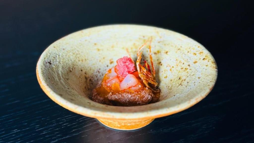 Yaki Tofu de Gamba Roja de Dénia del restaurante Scapar* de Barcelona