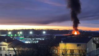 Incendio en un polígono industrial de Caldes de Montbui