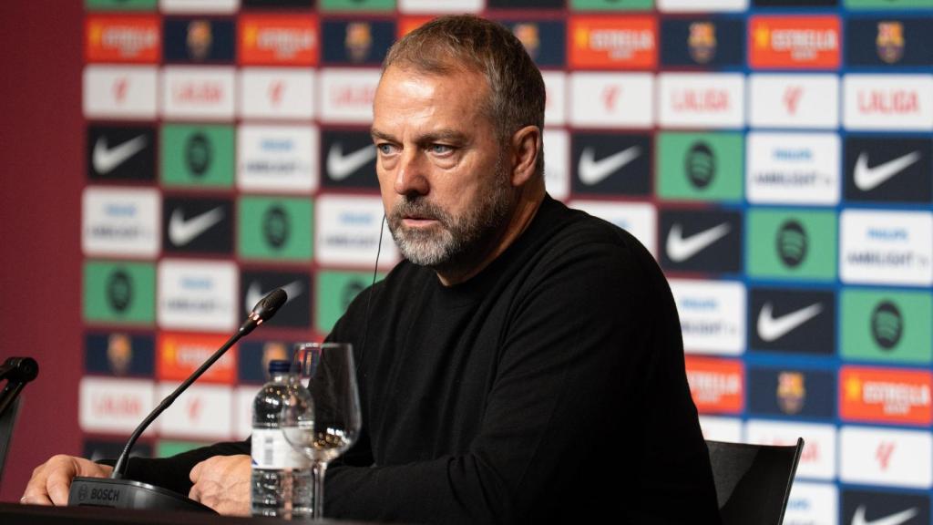 Hansi Flick en la rueda de prensa posterior al Barça-Alavés