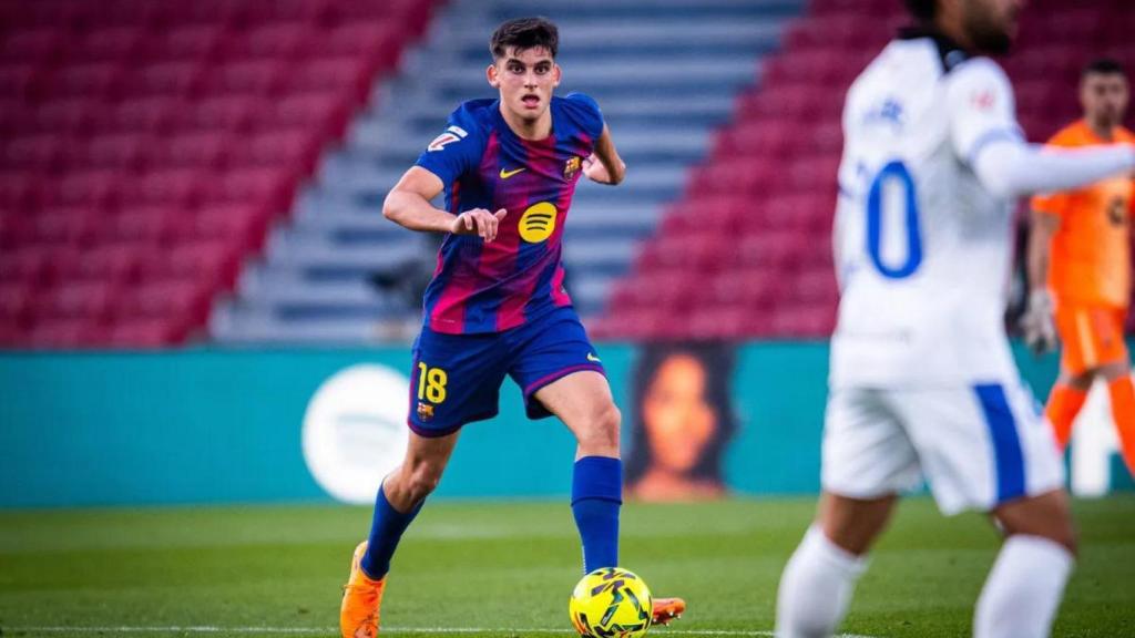 Gerard Martín en el Barça-Alavés