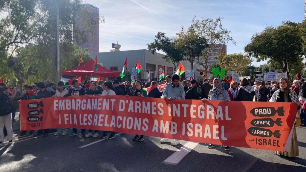 Manifestación en Barcelona para pedir el emargo de armas a Israel
