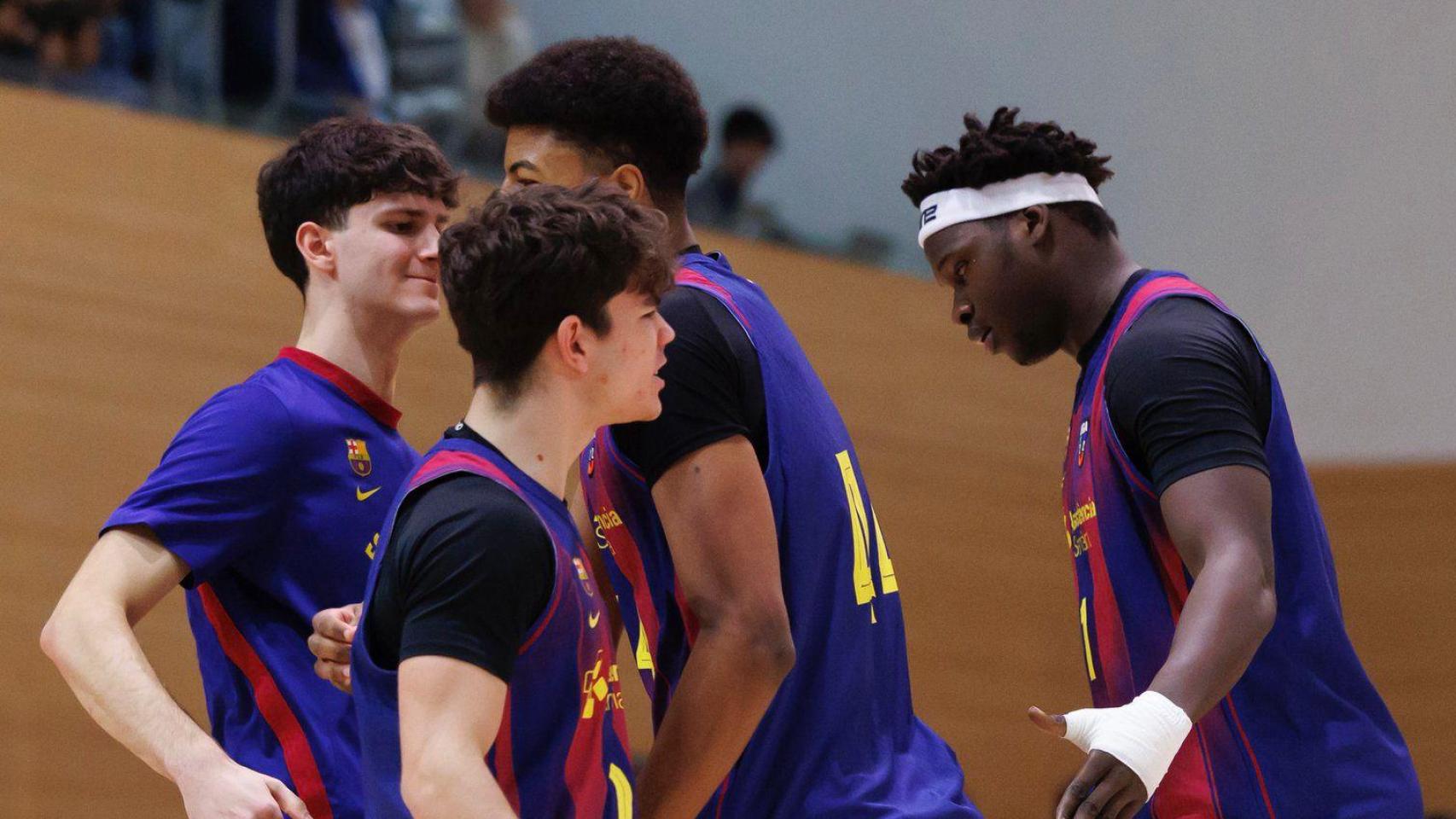 Los jugadores del Barça de basket de la Liga U