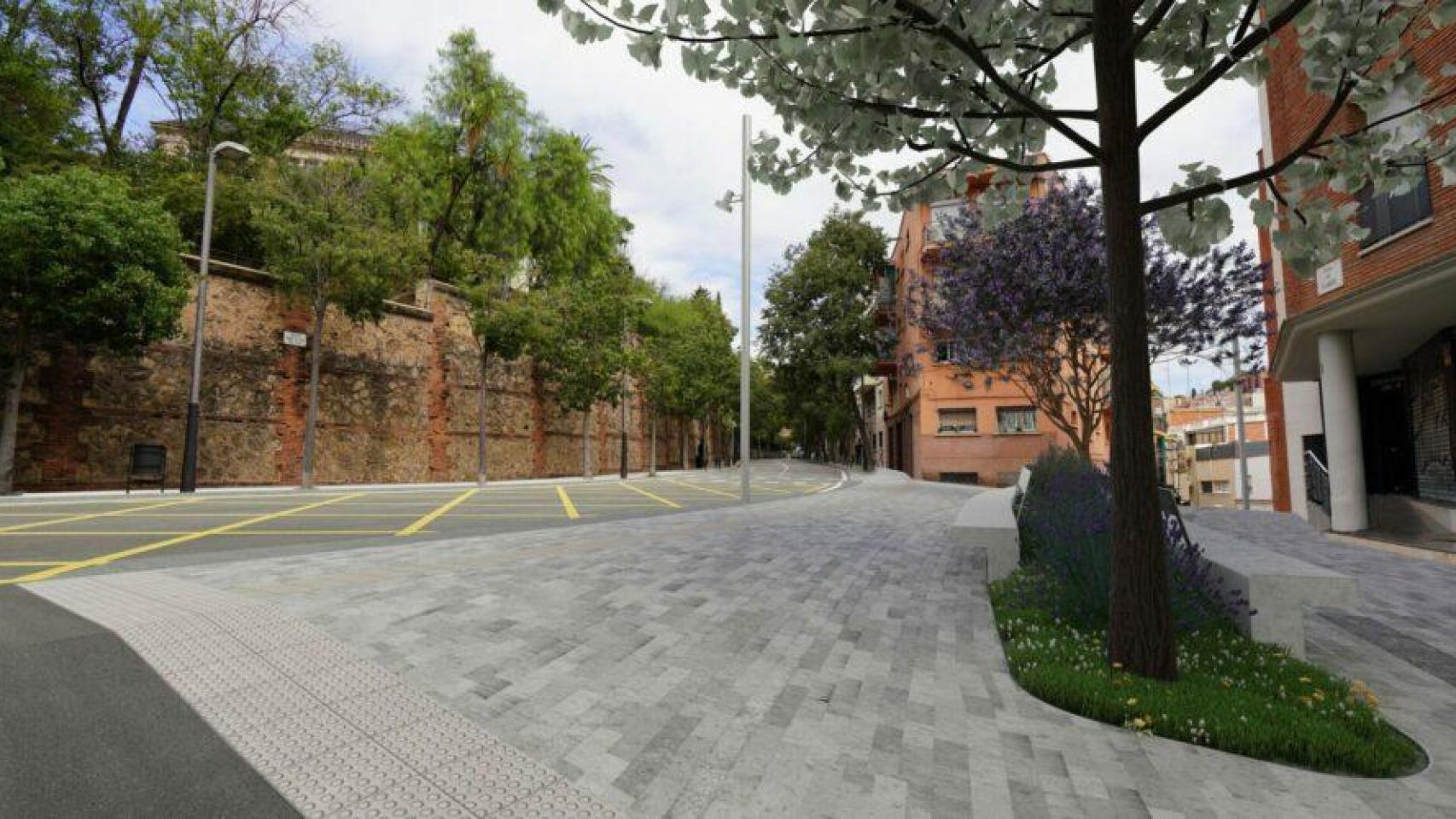 Plaza de Flandes en el barrio del Coll de Gràcia
