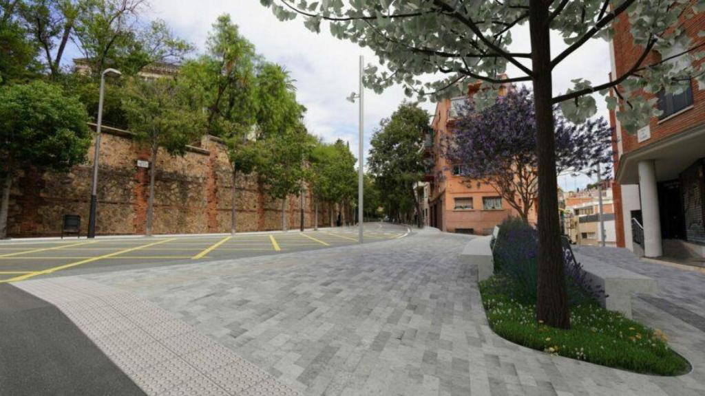 Plaza de Flandes en el barrio del Coll de Gràcia