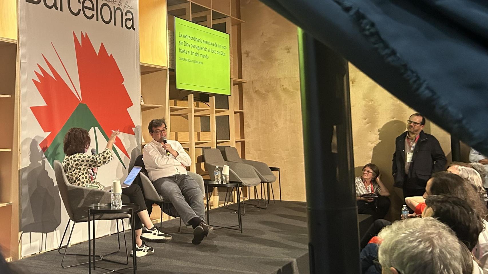 Javier Cercas, Junto a Elena Hevia, en Guadalajara