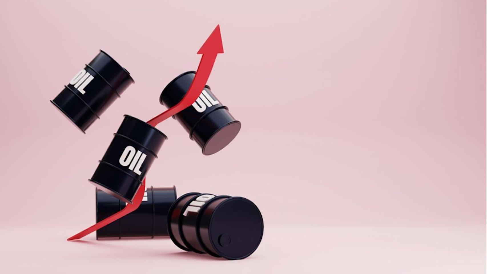 Flecha y barriles de petróleo