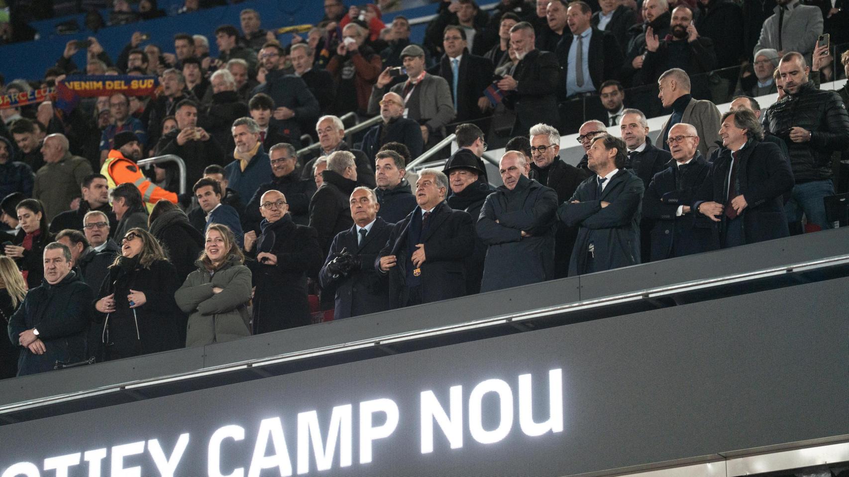 El palco del Camp Nou, durante el Barça-Atlético de Madrid