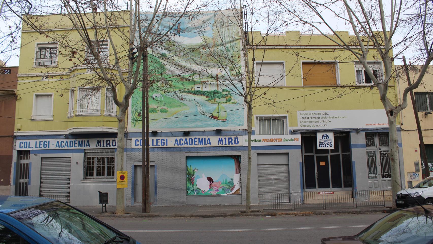 Fachada del Col·legi Miró de Barcelona