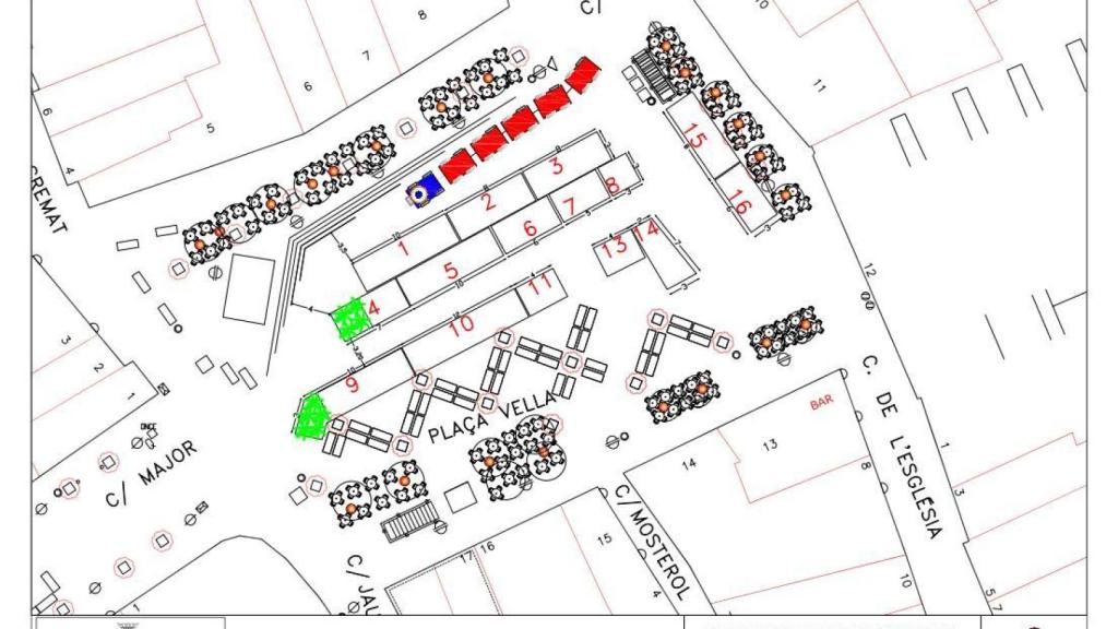 Plànol de la fira de Santa Llúcia