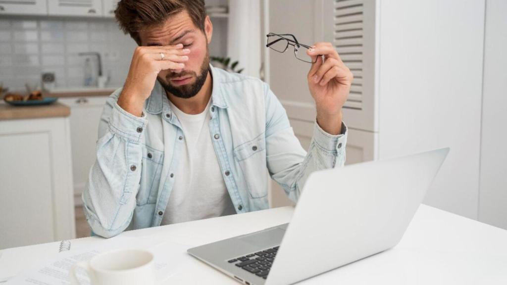 Fatiga visual en una imagen de archivo