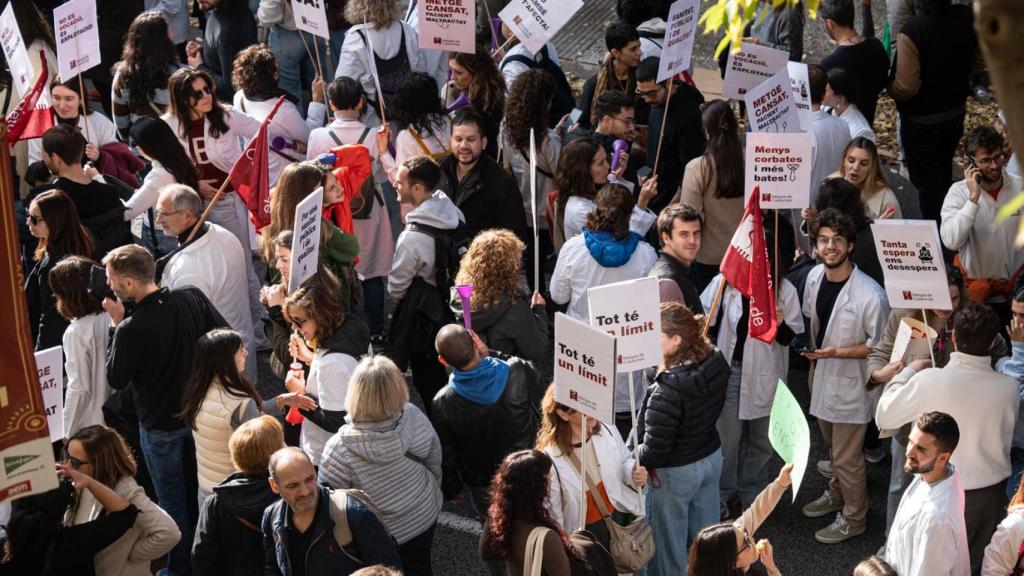 La manifestación de los médicos en Barcelona
