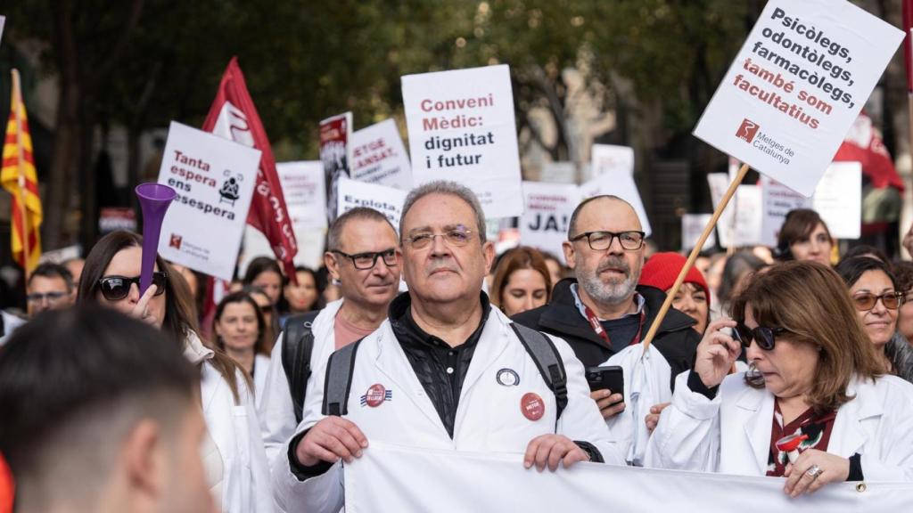 La manifestación de médicos en Barcelona