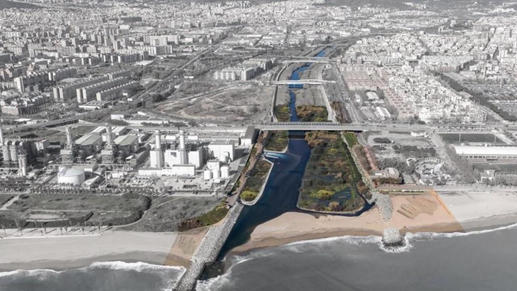 La desembocadura del río Besòs en una imagen de archivo