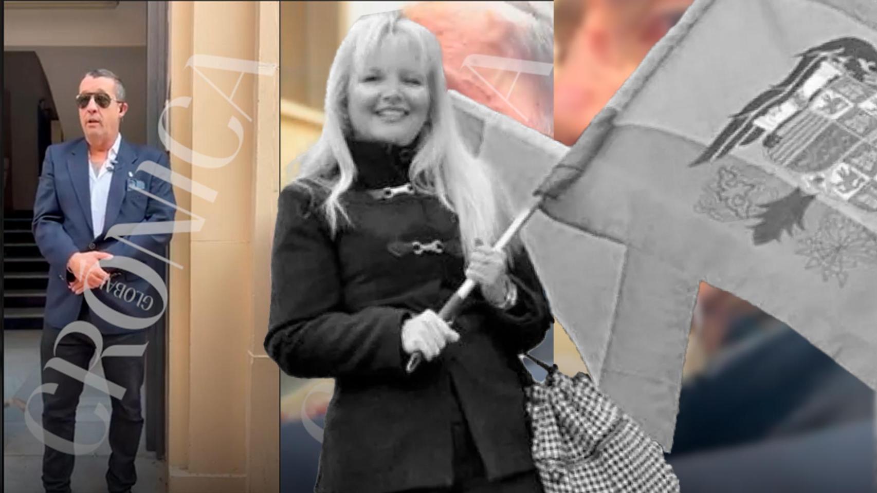 Montaje con la ultra Carlota Sales y una captura de pantalla del vídeo de la agresión por parte de Manuel Hidalgo