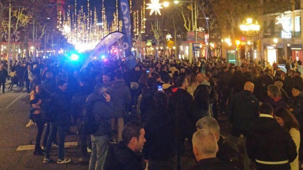 Manifestació de la Guàrdia Urbana de Barcelona al passeig de Gràcia