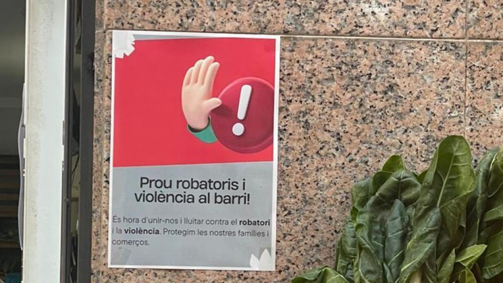 Cartel difundido contra la inseguridad en el barrio