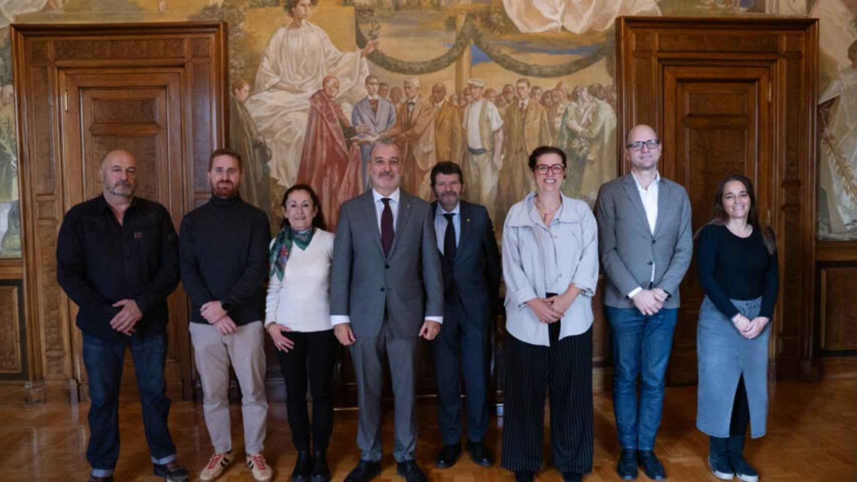 Firma del convenio, con el alcalde Collboni y el teniente de alcalde Batlle