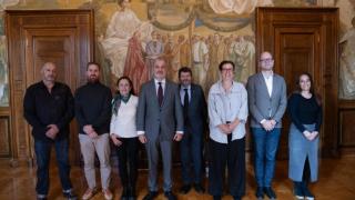 Firma del convenio, con el alcalde Collboni y el teniente de alcalde Batlle