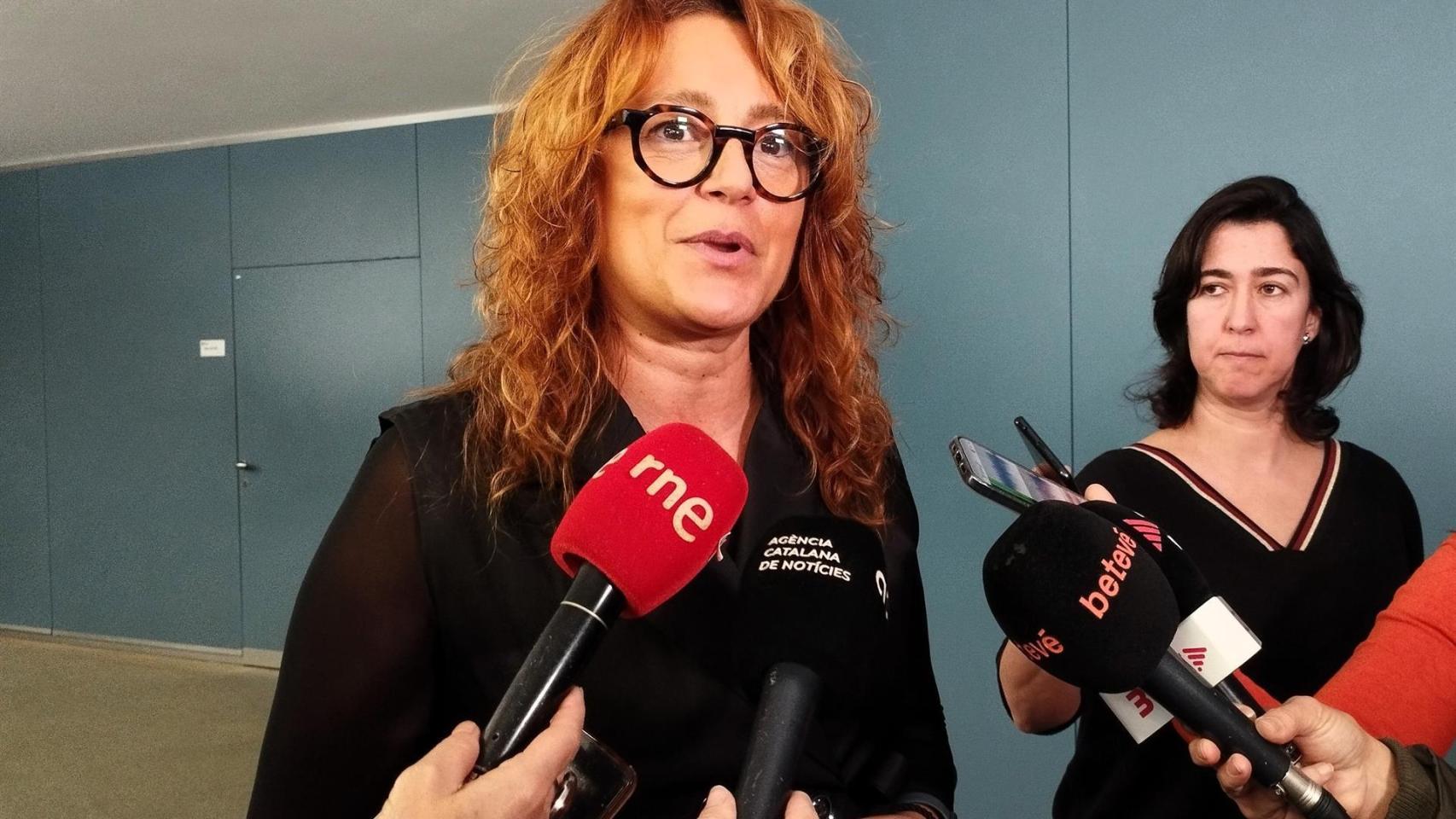 Laia Bonet atiende a los medios este viernes