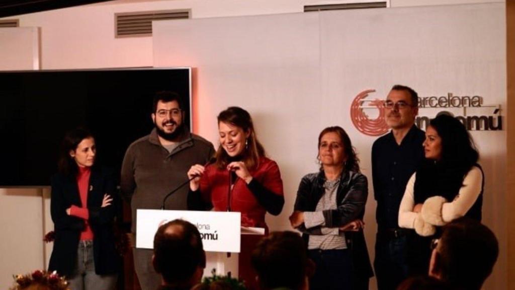 La exlíder de BComú en el Ayuntamiento de Barcelona, Janet Sanz, en su despedida ante el plenario del partido