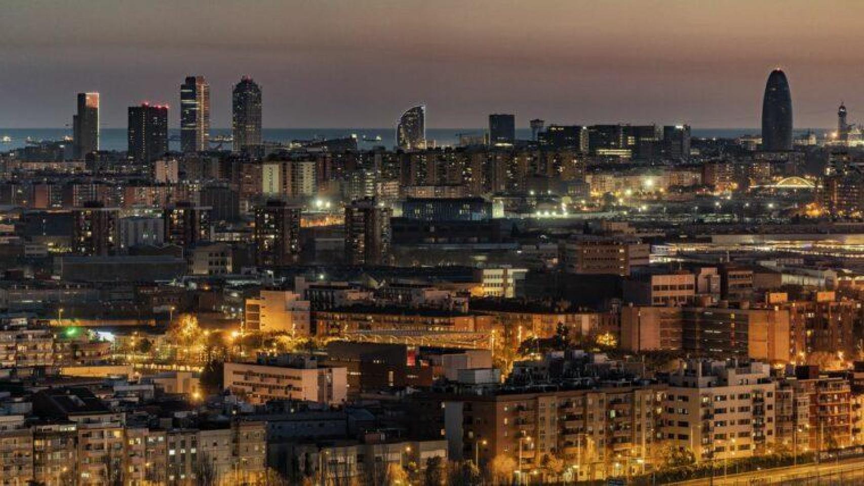 Vistas de Barcelona de noche