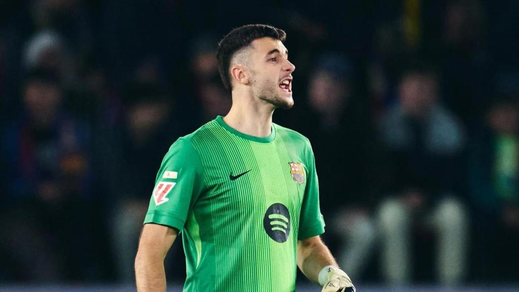 Joan García durant un partit amb el Barça