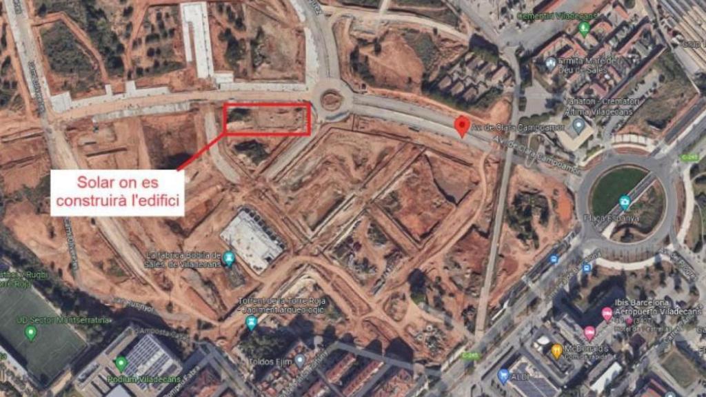 Ubicación del nuevo edificio de viviendas protegidas en Viladecans