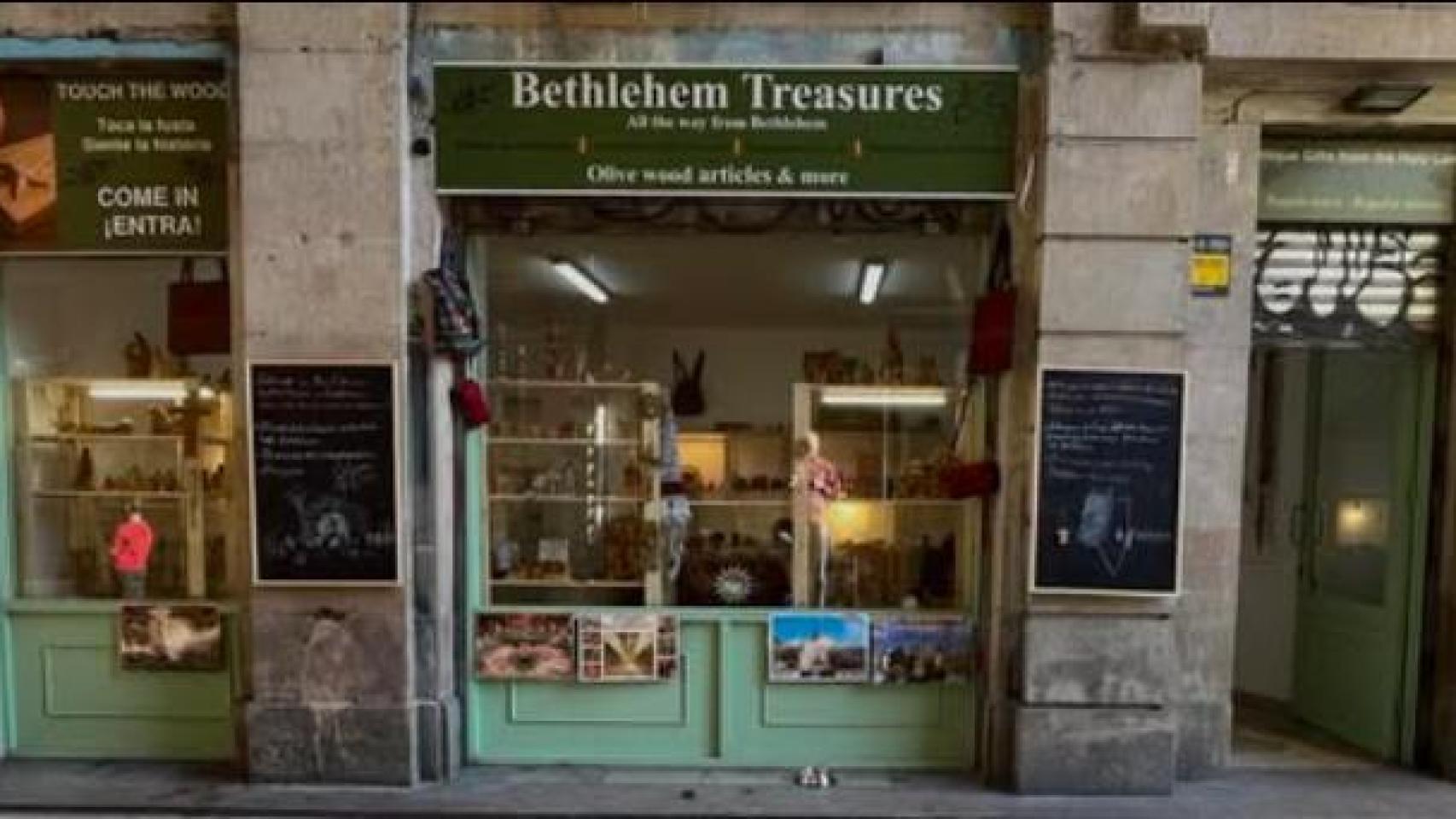 Exterior de 'Bethlehem Treasures', la nueva tienda del Gòtic
