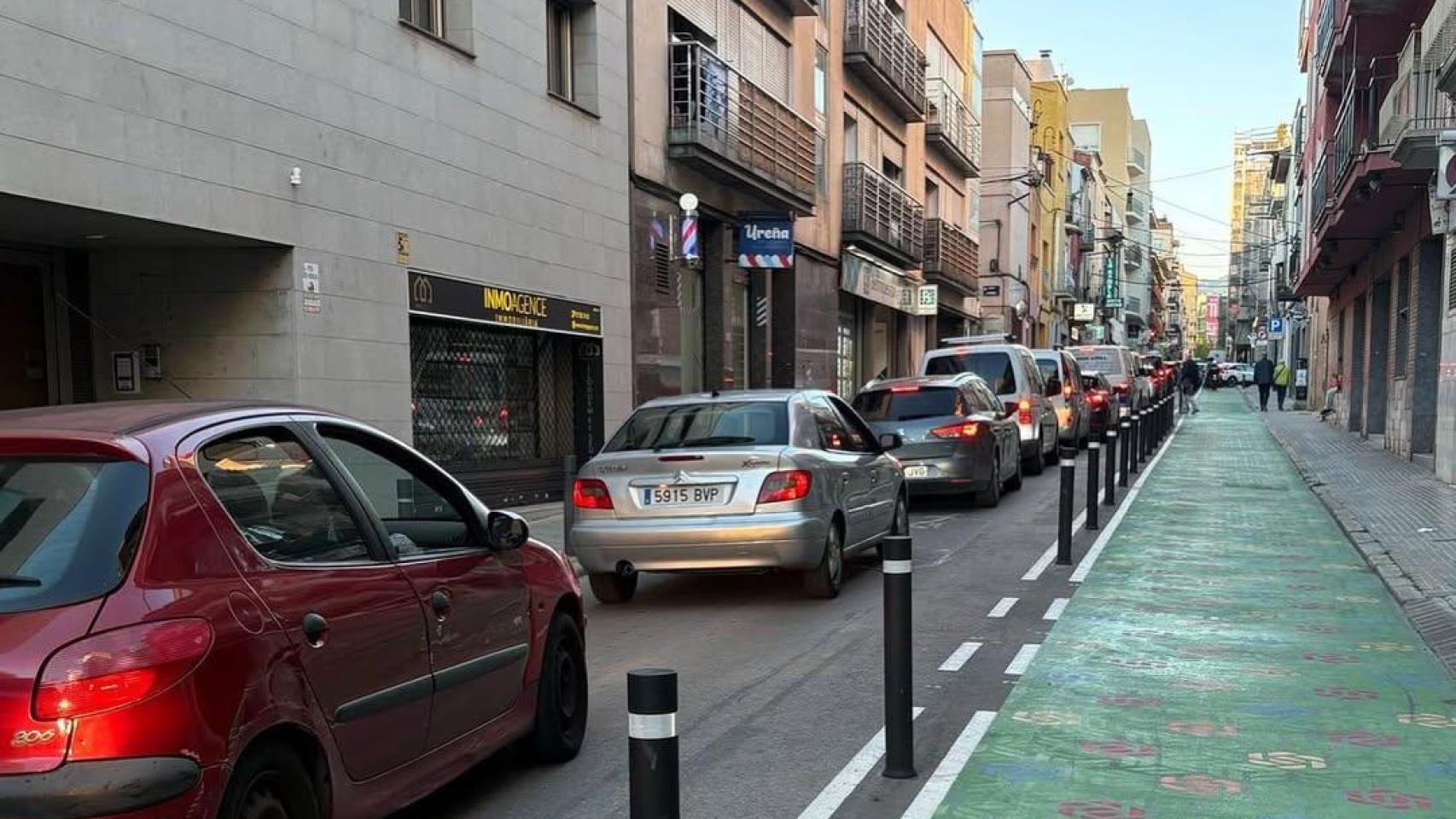 Tráfico en la calle Arquímedes de Terrassa