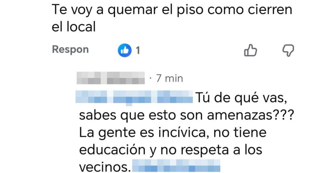 Captura d'una de les amenaces per xarxes socials