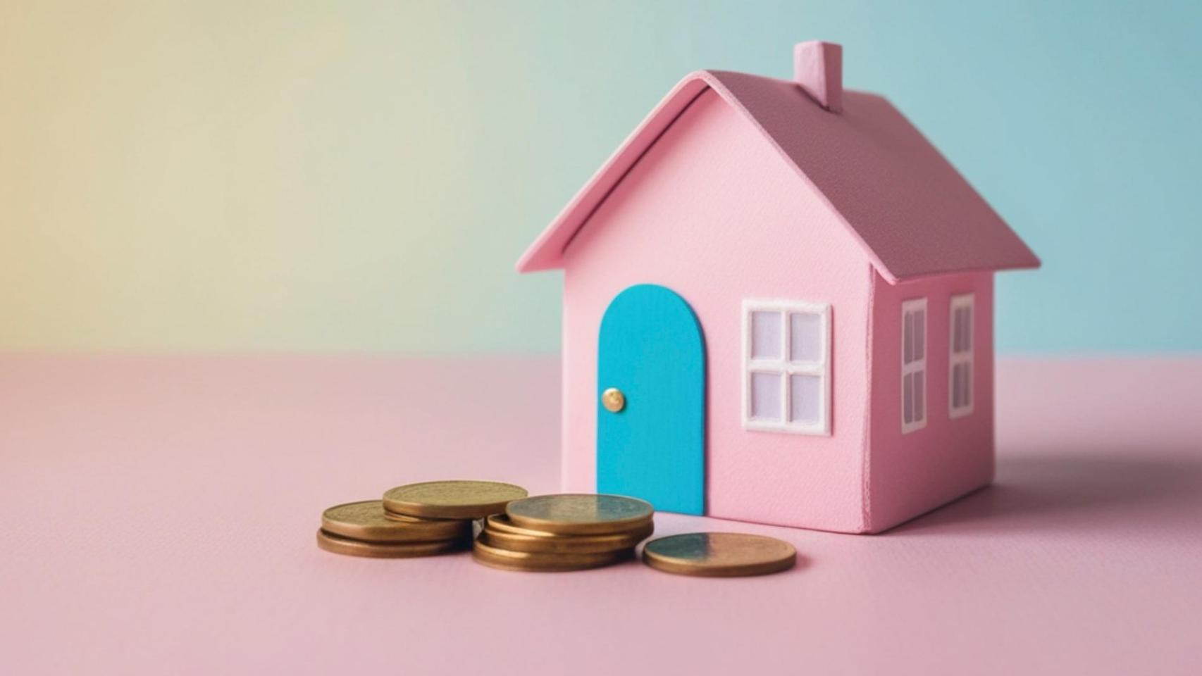 Una vivienda con unas monedas