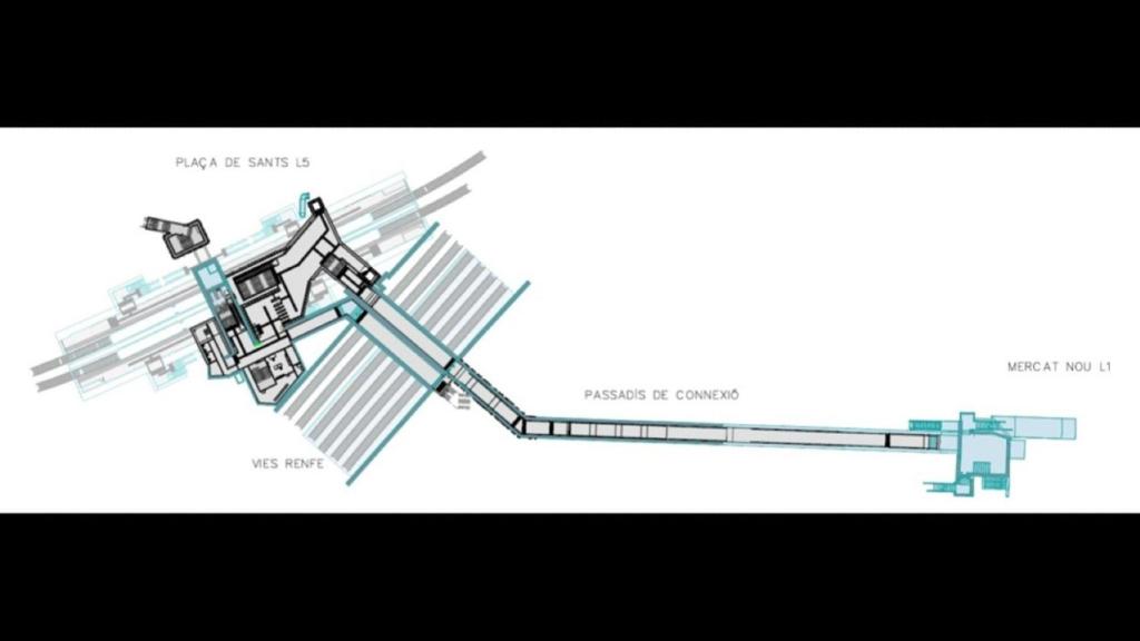 Obres d'adaptació de la L5 a plaça de Sants de Barcelona