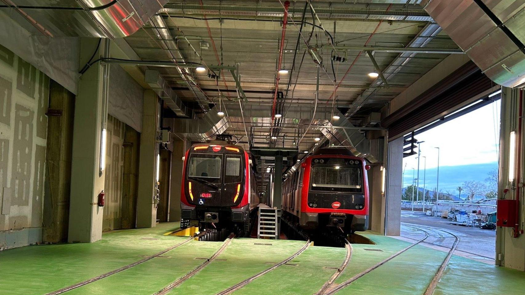 Las cocheras de Sant Genís de la L3 de metro de Barcelona
