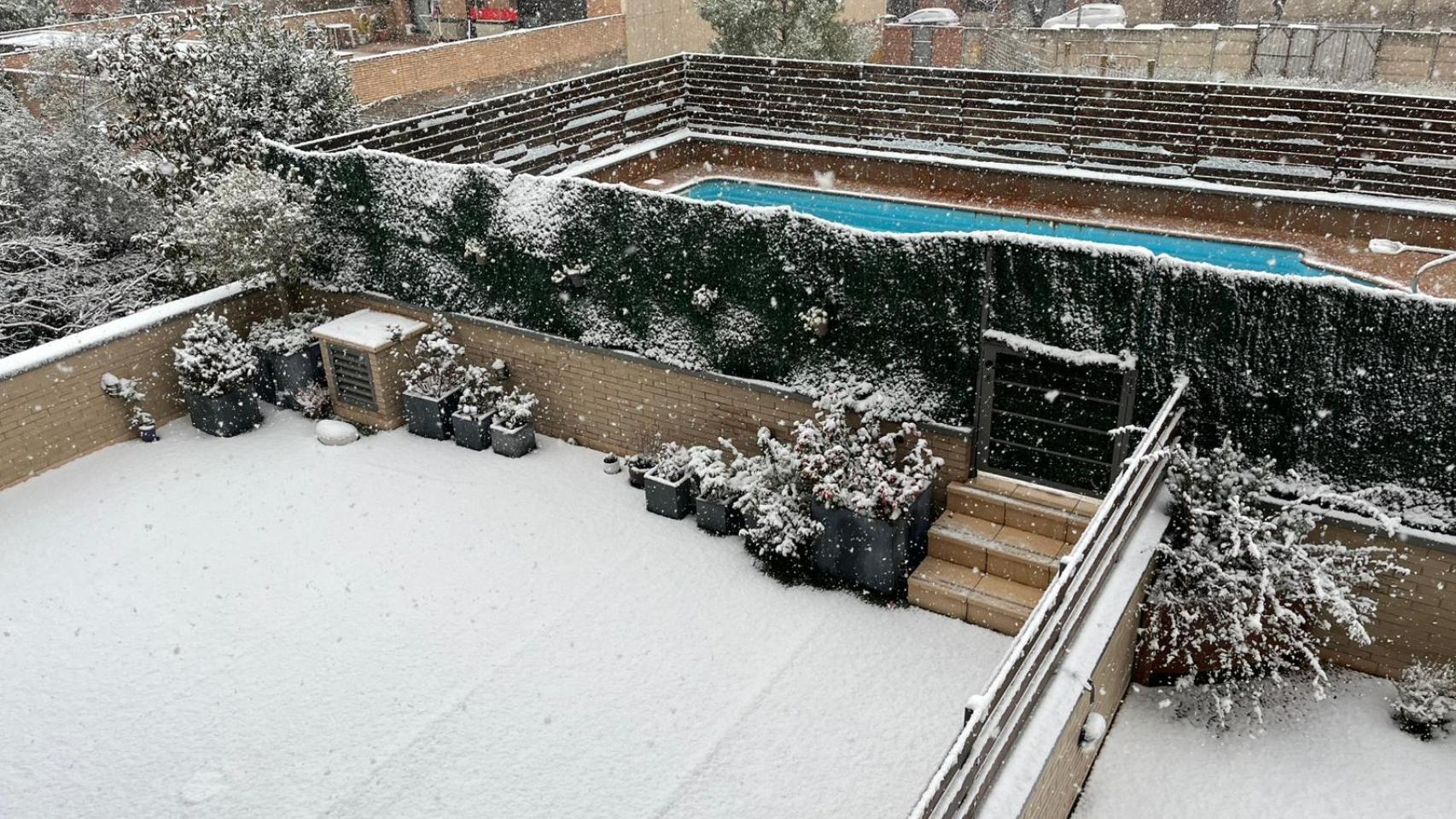 Nieve en en Igualada por el temporal Francis