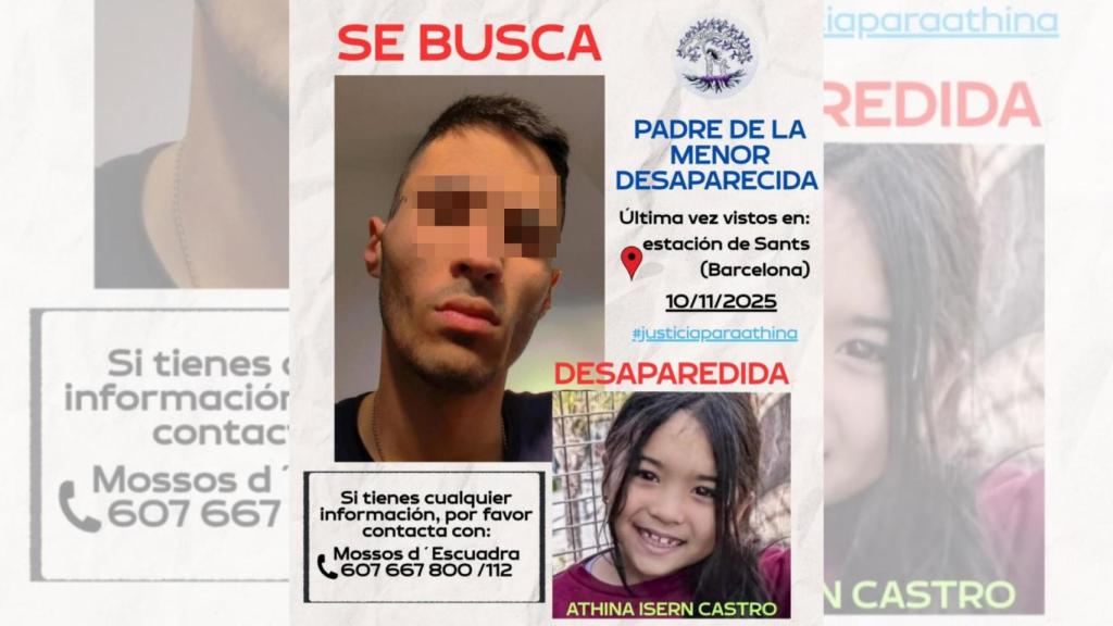 Buscan a Athina, una niña de siete años vista por última vez en la estación de Sants con su padre