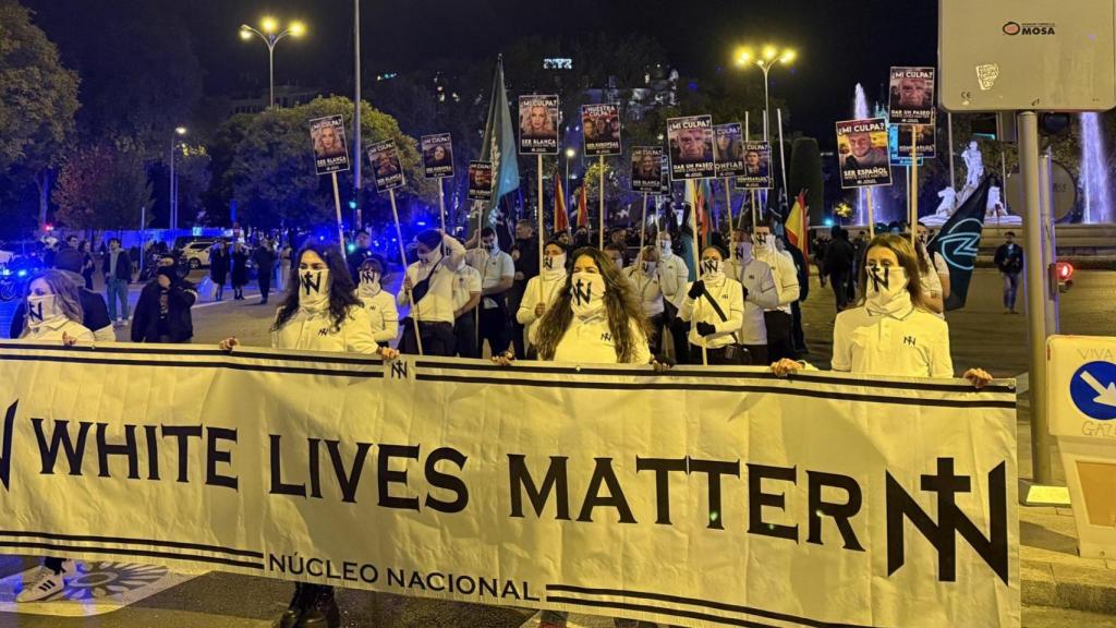 Manifestació de Nucli Nacional a Madrid sota el lema “White Lives Matter” el passat novembre