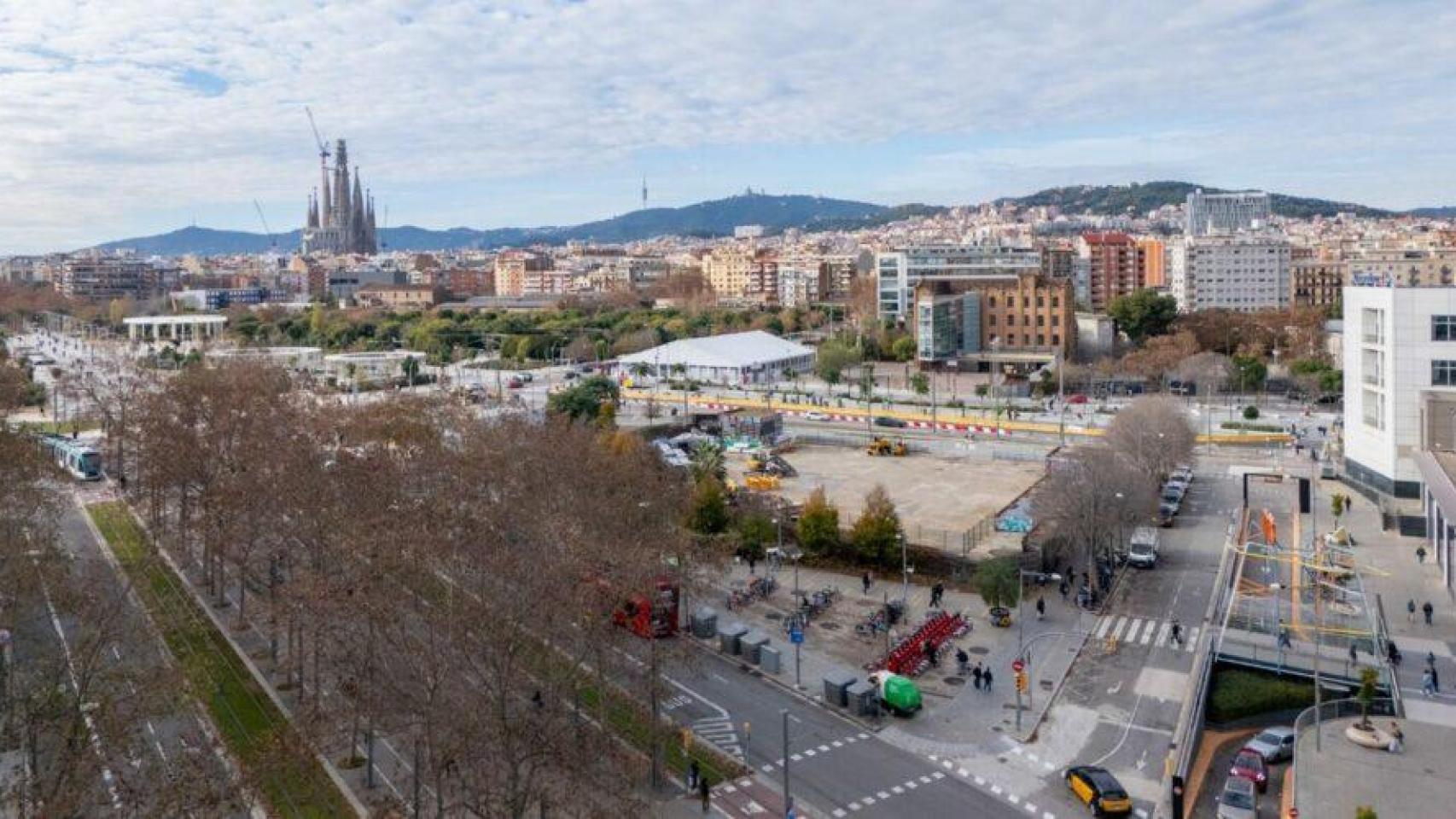 Lado Besòs de la plaza de les Glòries de Barcelona