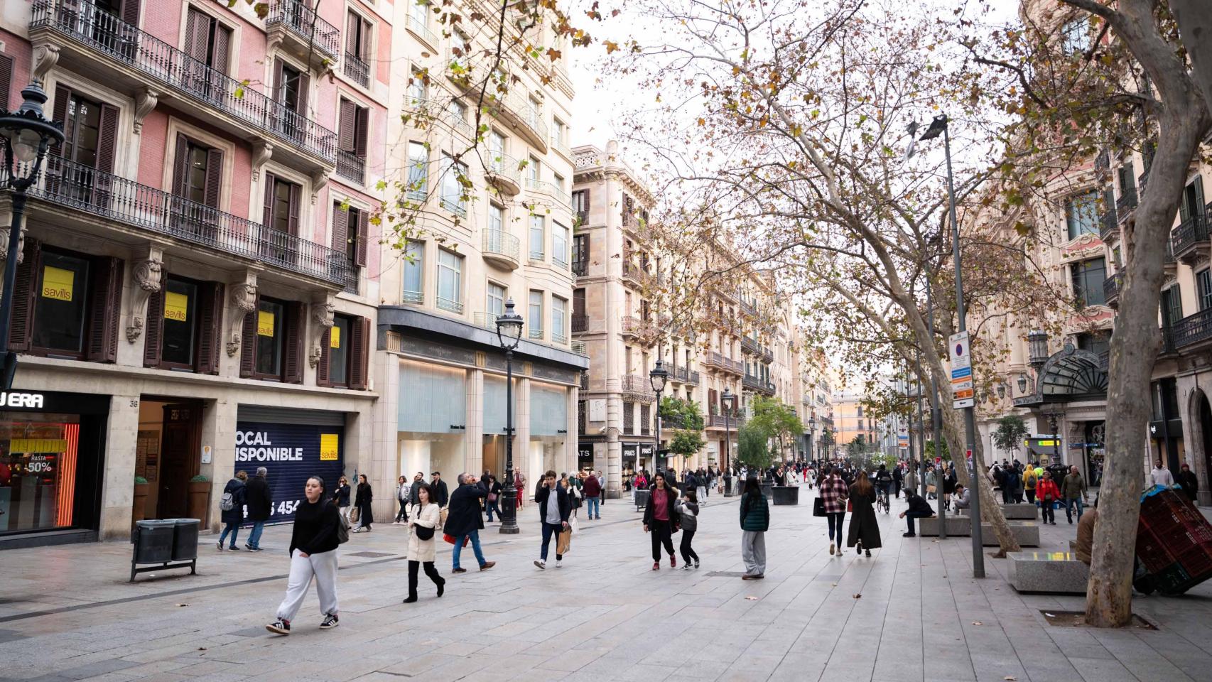 Portal de l’Àngel con locales de alquiler disponibles