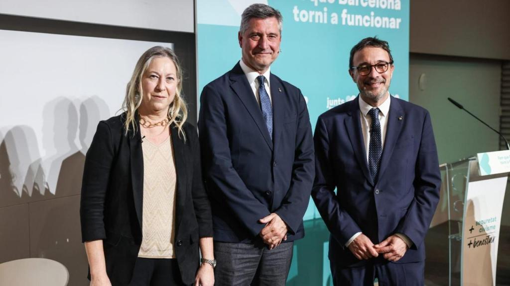 Neus Munté, Jordi Martí Galbis i Josep Rius, regidors de Junts a Barcelona